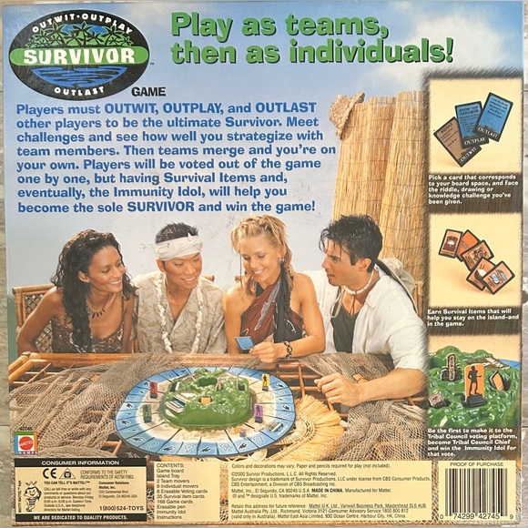 Survivor Board Game from 2000. Outwit, Outplay, Outlast - Picture 2 of 9